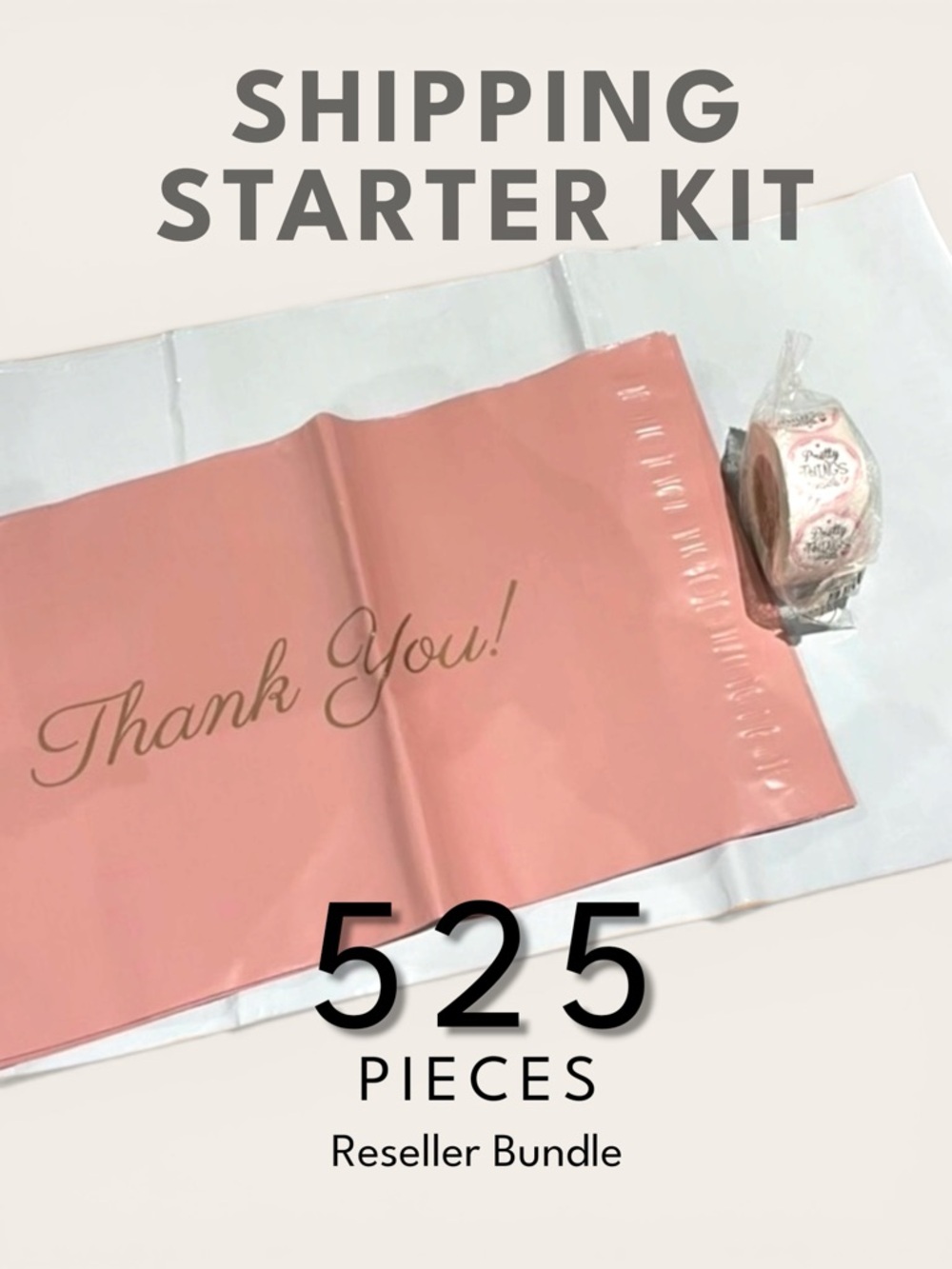 Reseller Shipping Bundle 525 pcs Polymailers Stickers Bags Pink Small Business